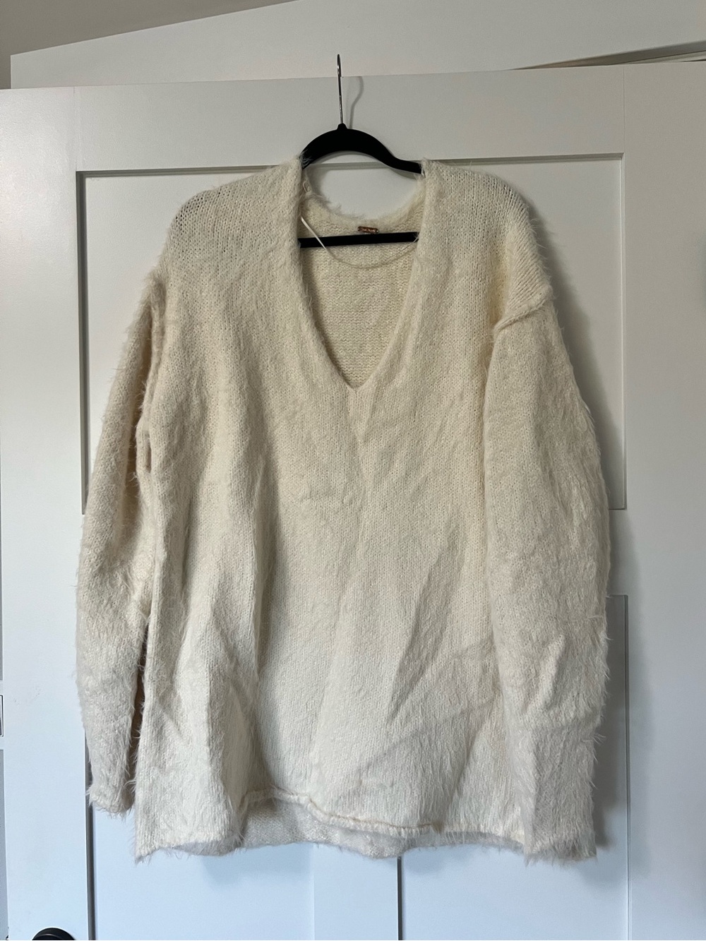 Free People Oversized Eyelash V Neck Sweater
